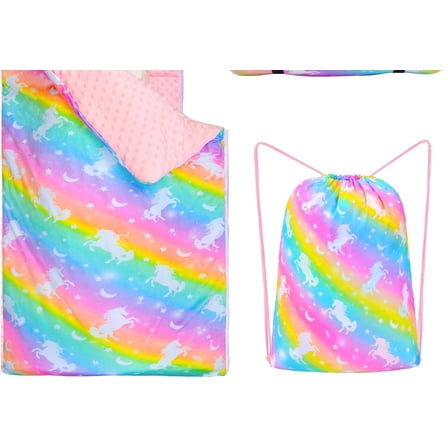 Nap Mat Unicorn Sleeping Bag with Reusable Pillow and Blanket Slumber Bag Daycare