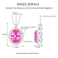 thumbnail image 4 of Rosec Jewels Oval Shape Lab Grown Pink Sapphire Pendant with Diamond Halo (AAAA Quality), 10K White Gold, 4 of 6