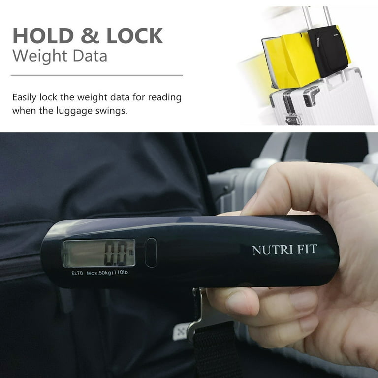 NUTRI FIT Digital Luggage Scale Handheld Travel Scale Suitcase Weight,  Target Setting