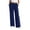 Navy, variant on FRSASU Women's Wide Leg Sweatpants Side Stripe Slip on Drawstring Casual Running Track Palazzo Pants with Pockets White
