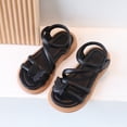 thumbnail image 4 of FINALGANG Little Girls Adjustable Ankle Strap Rhinestone Floral Multi Thin Strap Open Toe Sandals Thick Flat Sole Summer Casual Princess Sandals Cozy Shoes 8-9 Years, 4 of 9