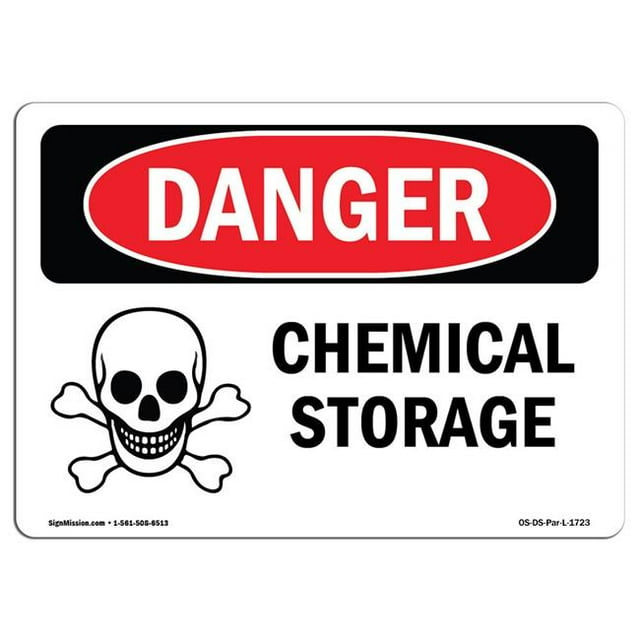 SignMission OS-DS-A-1218-L-1723 12 x 18 Po Signe de Danger OSHA - Stockage de Produits Chimiques
