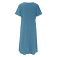 thumbnail image 4 of WILLBEST Vêtements d'Assemblage pour Femmes Robe Décontractée Unie à Manches Courtes Col Rond Ample avec Poches, 4 of 4