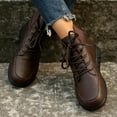 thumbnail image 6 of XIMIN Men Women Fall Boots High Top Vintage Leather Ankle Boots Cam Moccasin Toe Chukka Lace-Up Flat Boot Arch Support Comfy Outdoor Anti-Slip Walking Booties, 6 of 7