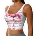 thumbnail image 2 of Fotbe Flamingo Pattern Womens' Sports Bra Longline Wirefree Padded with Medium Support Sports Moisture-Wicking Workou Vest,Tank Top-X-Large, 2 of 9
