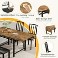 thumbnail image 6 of MIERES 4-Person Folding Kitchen Dining Table and Chair Set, featuring two chairs and a bench, solid wood table, extendable table, antique finish, 6 of 8