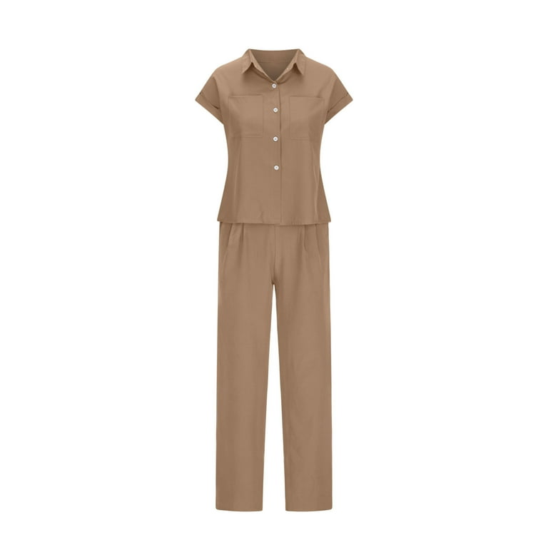 【NONCODE】Meaty Two-Way Shirt + String Pants Set Two Piece Sets for Women Summer 2 Piece Outfits Short Sleeve