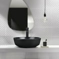 thumbnail image 6 of FULLWATT Black Ceramic Bathroom Sink, Above Counter Porcelain Vessel Sink with Black Faucet and Pop up drain Combo, Round, 6 of 10