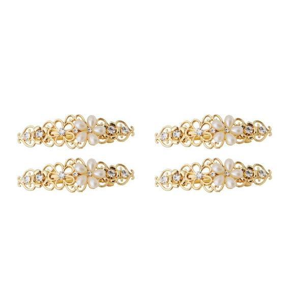 ifundom 4Pcs Pretty Hair Accessories Gold Metal Barrettes Women Elegant Hair Accessory for Special Occasions