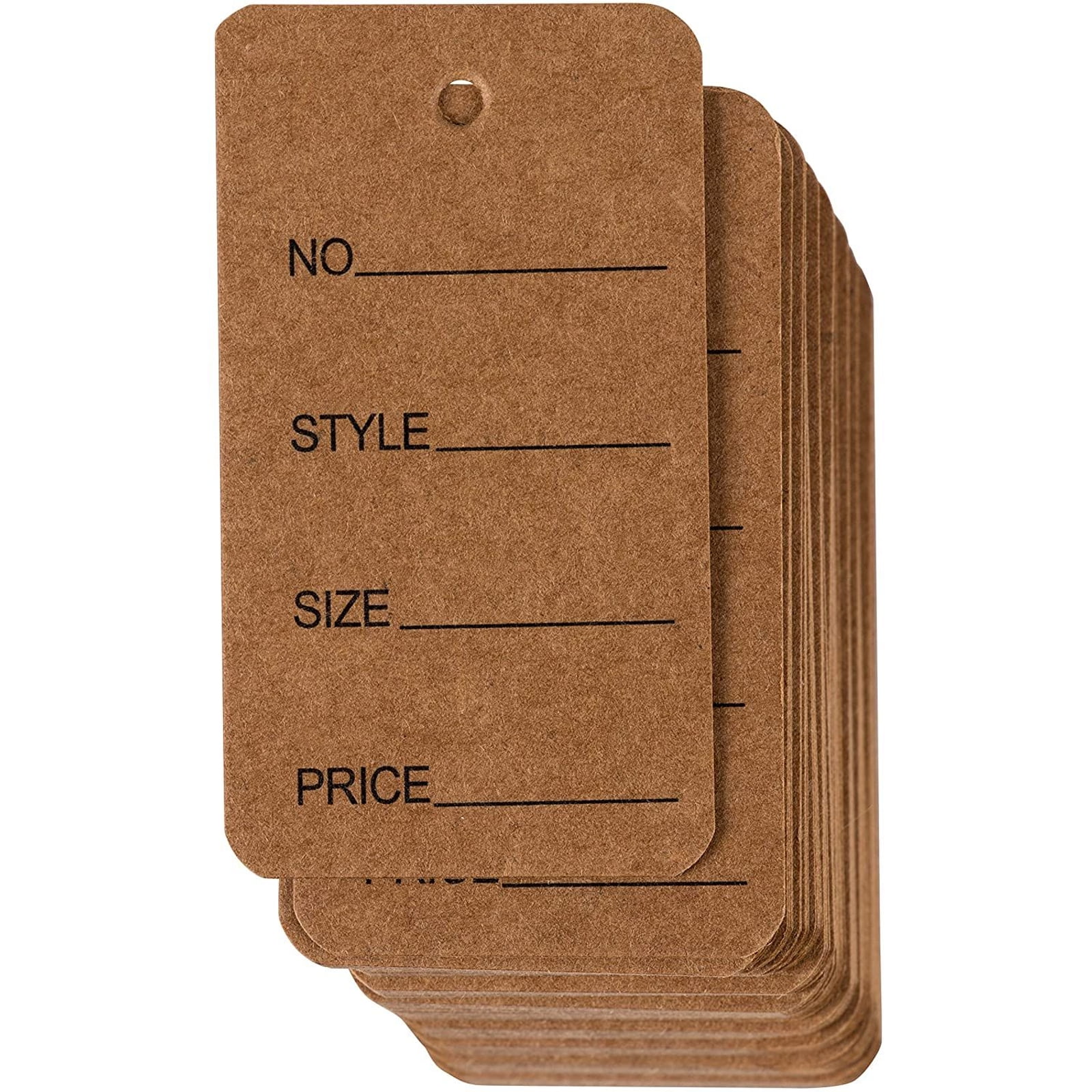 100 CREAM STRUNG PRICE TAGS 48MM X 30MM SWING TICKETS 