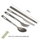 thumbnail image 2 of Juego de vajilla de titanio puro para exteriores, cuchillo y tenedor esmerilados para el hogar, cuchara, palillos, juego de cuchillos y tenedores portátiles para viajes y campamentos, 2 of 6