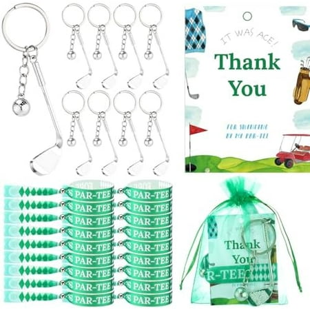 40 Pcs Golf Party Favors Adjustable Ribbon Bracelets Gift Bags for Golf Birthday Inspirational Team Thank You Gifts for Sports Lover Player Party Classroom Rewards Supplies