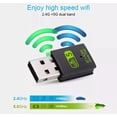 thumbnail image 5 of USB WiFi Bluetooth Adapter, 600Mbps Dual Band 2.4/5Ghz Wireless Network External Receiver, Mini WiFi Dongle for PC/Laptop/Desktop Computer Driver Free Green WI-FI, 5 of 7