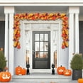 thumbnail image 4 of JVBTVB 69 Inch Artificial Maple Leaf Fall Garland for Thanksgiving Halloween Decor - Flexible Vine with Pumpkins and Sunflowers, Indoor Outdoor Holiday Hanging Decoration, 4 of 6