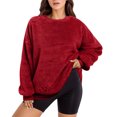 thumbnail image 1 of GDREDA Chandails Chauds en Tricot Duveteux à Manches Longues pour Femmes, Pull-Over Automne 2024, Rouge, m, 1 of 5