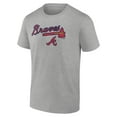 thumbnail image 2 of Men's Heather Gray Atlanta Braves Team Lockup T-Shirt, 2 of 3