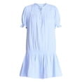 thumbnail image 2 of Time and Tru Women's Cotton Double Cloth Mini Dress with Drop Waist, Sizes XS-XXXL, 2 of 4