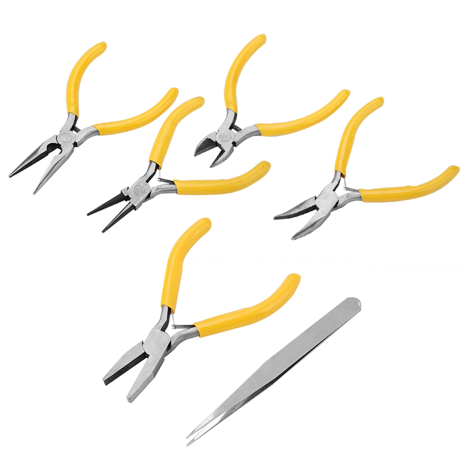 Brrnoo Jewellery Pliers Set Jewellery Making Pliers Kit 5pcs Professional Nose Pliers Tweezer Jewelry Making DIY Tool