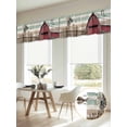 thumbnail image 6 of 2 Panels Windmill Farmhouse Valance for Windows, Vintage Teal Brown Wooden Butterfly Light Filtering Kitchen Curtains, Rod Pocket Window Treatment Curtain Valances for Living Room Bedroom, 54"x18", 6 of 9