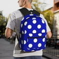 thumbnail image 2 of Lafuoo Blue And White Polka Dot Pattern Casual Backpack, Large Capacity Adjustable Shoulder Strap Computer Backpack, Unisex, Suitable for Campus, Business,Travel-One Size, 2 of 6