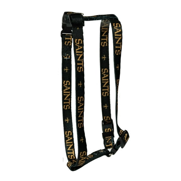 New Orleans Football Saints Extra Small XS 5/8 Inch Wide Adjustable Dog Harness 8" - 14"