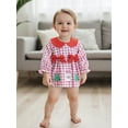thumbnail image 6 of Miaouyo Infant Baby Girl Christmas Romper Dress 0 3 6 12 18 Months Plaid Print Santa Tree Embroidery Jumpsuit Long Sleeve Doll Collar Bodysuit, 6 of 9
