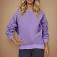 thumbnail image 2 of Kaemgyyd Crewneck Sweatshirts for Women Lightweight Loose Long Sleeve Pullover Casual Oversized Solid Color Tops, 2 of 7