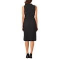 thumbnail image 3 of Vestido plisado INSPIRE CHIC sin mangas con escote en V y cinturón en la cintura, vestido midi A-line L negro, 3 of 6