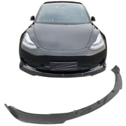 Ikon Motorsports Front Bumper Lip Compatible With 2017-2023 Tesla Model 3 Sedan 4-Door, IKON Style Carbon Fiber Print PP Front Lip Spoiler Wing