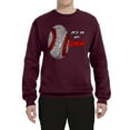 thumbnail image 2 of Wild Bobby, Baseball Fingerprint It's In My DNA, Sports, Unisex Crewneck Graphic Sweatshirt, Maroon, Small, 2 of 5