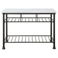 thumbnail image 2 of Acme Freyja Kitchen Island in White Cultured Marble and Gray Bars, Buffet and Dining Furniture, 2 of 7