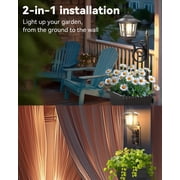 2 in 1 Solar Lamp Post Light with Planter, Waterproof Solar Planter Lights - Wall Mount or Freestanding, Decorative Outdoor Planters for Garden Patio, Front Porch