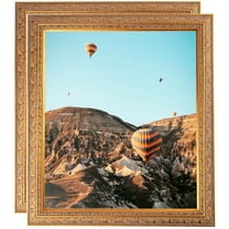 ArtToFrames 6" x 28" Gold Victorian Emboss Picture Frame, 6x28 inch Gold Wood Poster Frame (WOM-5081), 2 Pack