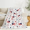 thumbnail image 6 of Luxury Plush 4th of July Patriotic Blanket Stars Fireworks Flower Independence Day Throw Blanket for Couch,Lightweight Soft and Warm Throws Blankets for Sofa Bed Living Room in Spring 30"x40", 6 of 6