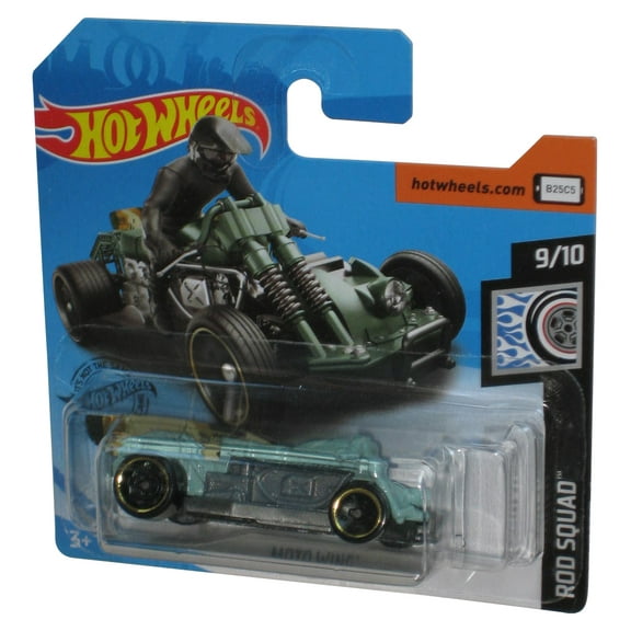 Hot Wheels Rod Squad 9/10 (2017) Green Moto Wing Toy Car 96/250 - (Short Card)