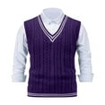 thumbnail image 4 of FEIFLY Solid Color Men Sweater Vests Slim Fit Casual Knit Sleeveless Pullover Warm Winter Layering Stretchable Comfortable Lightweight Soft Yarn Crew Neck Comfort Wear, 4 of 4
