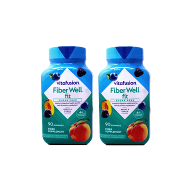 Vitafusion FiberWell Fit Gummies, Peach, Strawberry & Berry, 90 Each (Pack of 2)