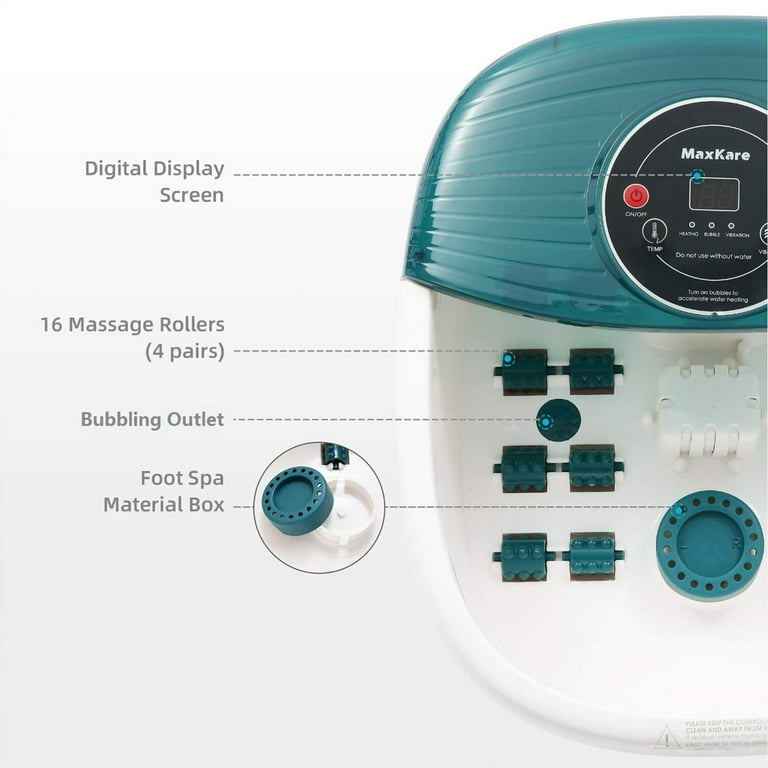 MaxKare Foot Spa Bath Massager with Heat, Bubbles, and MaxKare Foot Spa Bath Massager with Heat, Bubbles, and