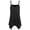Black, variant on Womens Handkerchief Hem V-Neck Sleeveless Flowy Tunic Tops Casual Adjustable Spaghetti Strap Long Tank Cami Y2K Summer Beach Vacation Travel Blouses