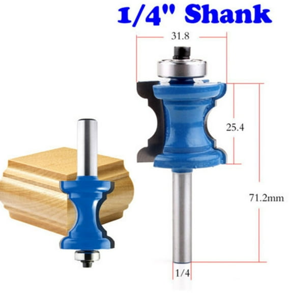 1/4Inch Shank Bullnose Bead Column Trim Molding Router Bit For Woodworking Tools