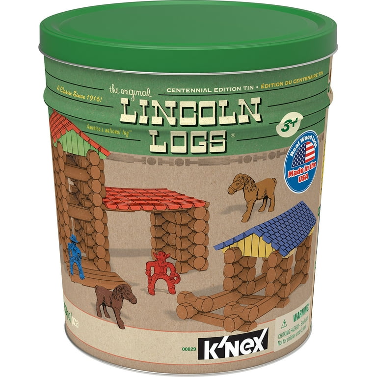 Lincoln logs centennial sales edition tin