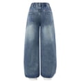 thumbnail image 4 of JAJAHO Girls Baggy Jeans Y2k Girls Elastic Waist Wide Leg Denim Pants For Teens Skater Streetwear 5-16Y, 4 of 7