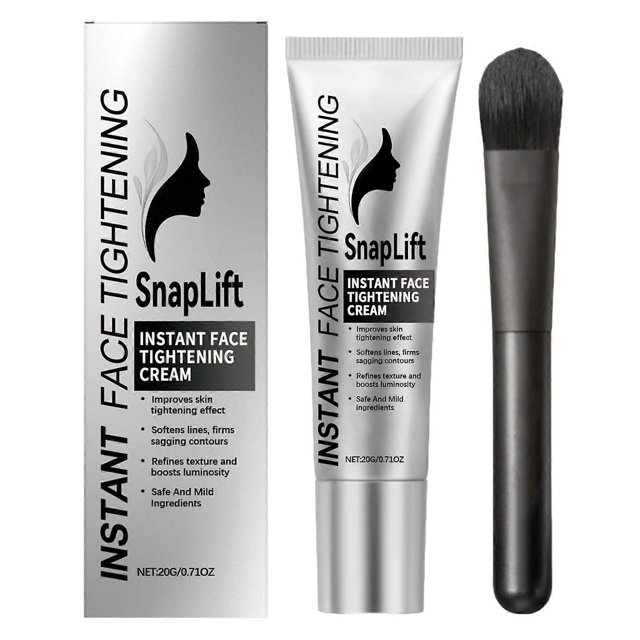 Instant Face Tightener & Brush Set, Temporary Face Tightener Cream, Instant Reduces Dark Spots & Wrinkles, Firming Skin, Anti-Aging Fine Lines
