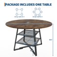 thumbnail image 3 of Table à Manger Ronde en Bois de 42 Pouces avec Base en Métal et Tablette de Rangement, Ensemble de Table de Cuisine pour Petits Espaces de 4 à 6 Places, Style Ferme, 3 of 8