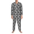 thumbnail image 3 of Fotbe Ying Yang Checkered Pattern Long Sleeve Pajama Set for Men,Sleepwear Set,2-piece Loungewear Set,Soft PJs Comfy Nightwear with Pockets-XX-Large, 3 of 7