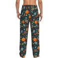 thumbnail image 3 of Uemuo Autumn with Pumpkins Pattern Men's Wide Leg Palazzo Lounge Pants with Pockets Light Weight Loose Comfy Casual Pajama Pants-Small, 3 of 9