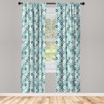 thumbnail image 4 of Ambesonne Colorful Window Curtains, Dots Rhombus Diamond, Each 28" W x 95" L, Multicolor Turquoise, 4 of 4