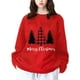thumbnail image 1 of Sudaderas universitarias Gibobby sin capucha Suéter navideño de manga larga con hombros descubiertos y estampado de Árbol de Navidad y estrella vintage rojo M, 1 of 4