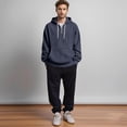 thumbnail image 6 of Mens Waffle Sweatshirts Quarter Zip Long Sleeve Hoodie Oversized Casual Loose Fit Hooded Sweatshirt Spring 2026 Outfit, 6 of 7