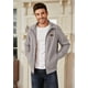 thumbnail image 2 of Chaqueta de pana para hombre, cuello alto, forro de piel de peluche, corte regular, cremallera, cálida, con bolsillos., 2 of 4